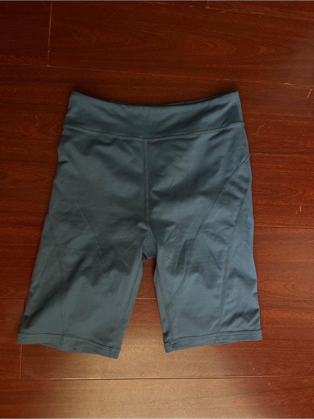 FP Movement by Free People High-Rise Bike Shorts in Slate Blue-Green